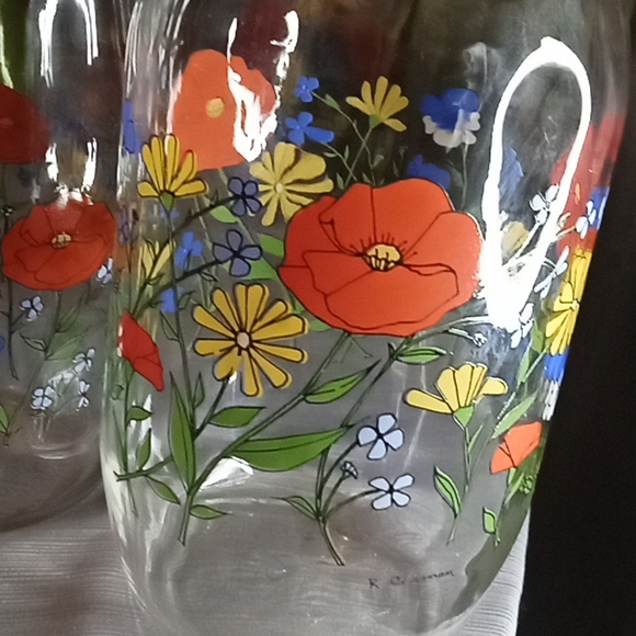 Set 2 vintage r.carmen vintage poppy jars w/2 votive candles w/batteries - Picture 4 of 12